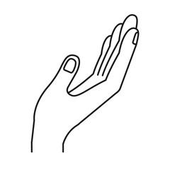 silhouette opened hand of symbol of receiving vector illustration