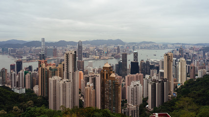 Fototapeta na wymiar Hong Kong skyline from The Peak