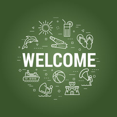 Welcome summer concept on board