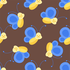 Colorful butterflies seamless pattern decorative pattern summer free fly beauty insect decoration vector illustration.