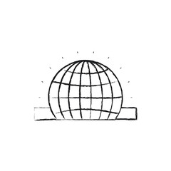 blurred silhouette closeup flat globe earth world chart depositing in rectangular slot vector illustration