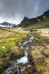 Fototapeta na wymiar Wild stream flowing in Pyrenees,Andorra