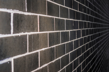 Brick wall from red facing brick