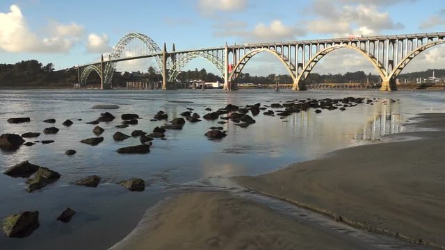 Yaquina Bay Shellfish Preserve Newport Bridge Oregon River Mouth