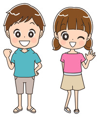 子どものイラスト　疑問