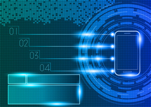 Mobile phone with digital technology concept