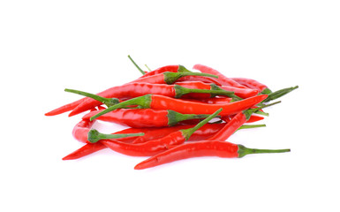 Red chilli on white background