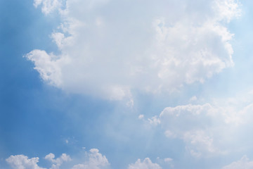 Blue sky and white clouds on a beautiful day,