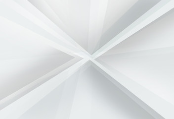 Abstract layer triangle in gradient white and gray background