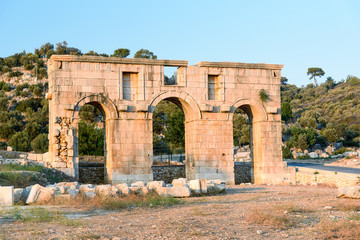 Arch of Mettius Modestus in ancient Lycian city Patara. Turkey