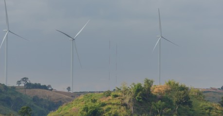 Wind turbines on mountain