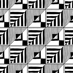 Abstract seamless pattern. Black and white illustration for coloring books. Background for design