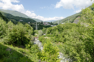 Mountain peaks in the vicinity of the city of Adler