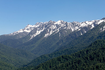 Fototapeta na wymiar Mountain peaks in the vicinity of the city of Adler