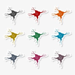 Nerve Cell Icon Flat Graphic Design - Illustration