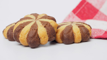 Chocolate cream filled biscuits