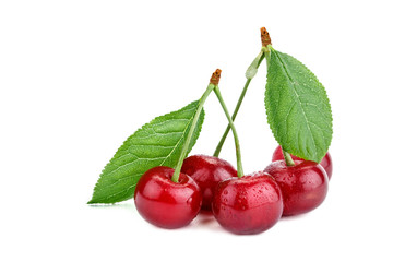 Berries ripe cherry on a white background.