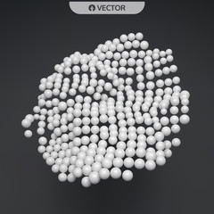Sphere. Abstract structure with particles. Technology style. Vector illustration.