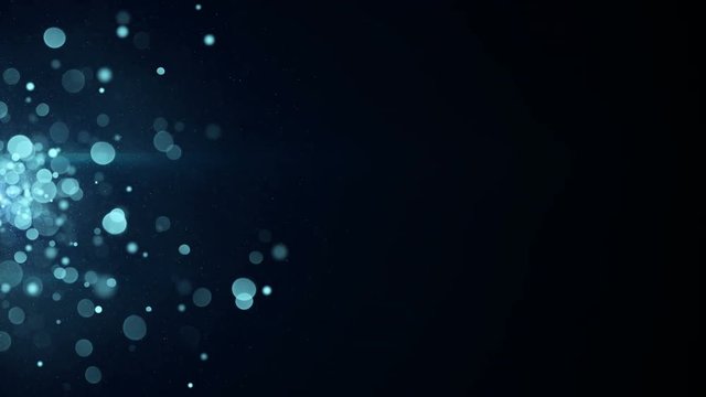 Blue circle blurred lights on the edge. Abstract background. Computer generated seamless loop animation 4k (4096x2304)
