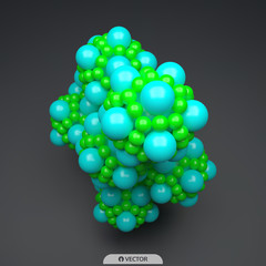 3D molecule. Molecular structure. Vector illustration for science.