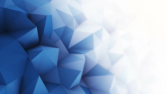 Blue white low poly surface. Computer generated seamless loop abstract motion background. Smooth 3D animation 4k UHD (3840x2160)
