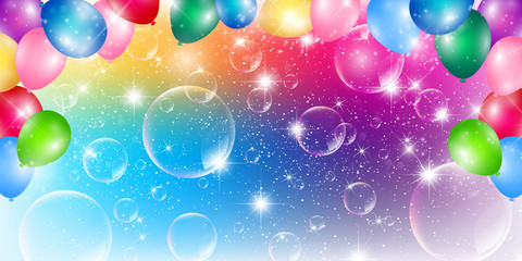 風船　空　イベント　背景