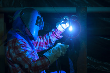 welder Industrial in factory site