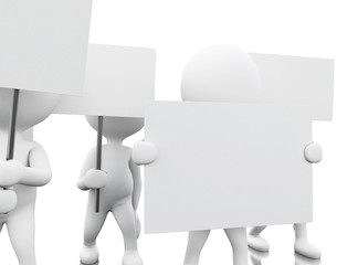 3d White people protesting