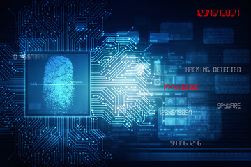 Fingerprint Scanning Technology Concept 2d Illustration