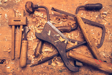 Carpenter tools on the table