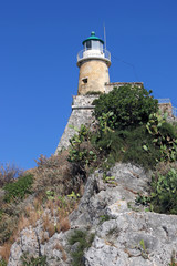 Fototapeta na wymiar old lighthouse Corfu island Greece