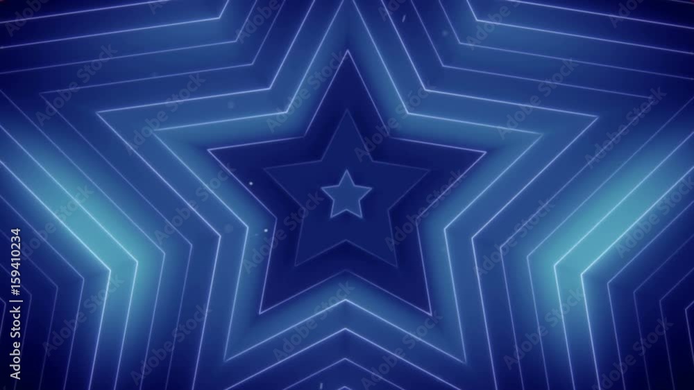 Poster blue glowing stars. abstract 3d render smooth animation with motion blur seamless loop 4k uhd (3840x