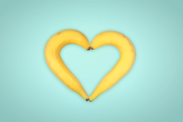Banana on blue background