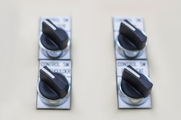 push button and display on control panel with electric light devices,selective focus