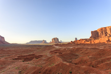 Mountain with blue sky at Monument valley
