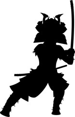 Japanese Samurai Warrior in Silhouette