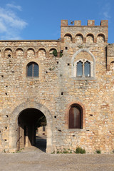Fototapeta na wymiar Facade of the medieval Castle, Bovino, Foggia, Apulia, Italy