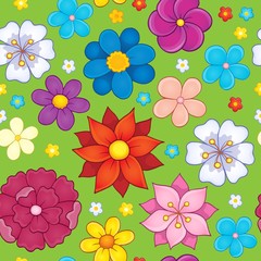 Seamless background flower theme 5