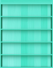 Green wood shelf