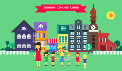 Fototapeta premium Summer children camp