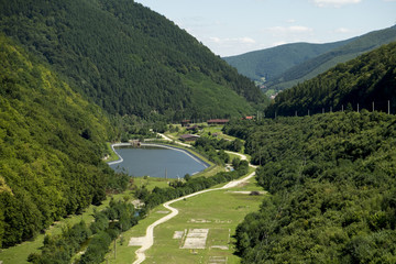 View from  Gura Raului dam, in Sibiu county, Romania