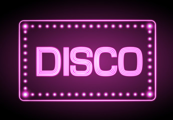 Fototapeta na wymiar Neon sign. Disco party