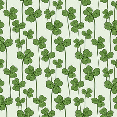 Clover seamless pattern. Vector swatch for fabric textile or packaging design.