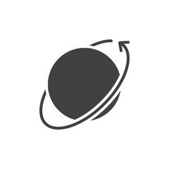 Around the world icon vector, filled flat sign, solid pictogram isolated on white. Symbol, logo illustration. Pixel perfect