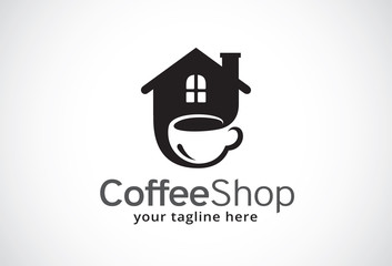 Coffee Shop Logo Template Design Vector, Emblem, Design Concept, Creative Symbol, Icon