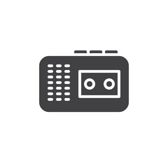 Audio tape recorder icon vector, filled flat sign, solid pictogram isolated on white. Symbol, logo illustration. Pixel perfect