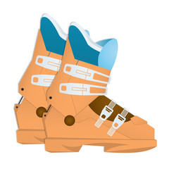 Color Ski Boots. Vector Illustration - 159417041