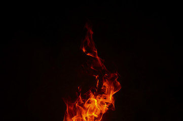 Fire Texture With Motion Blur Effect Over Black Background