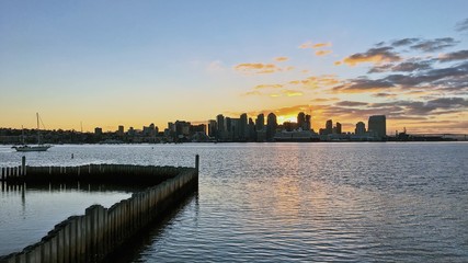 Sunrise view of downtown San Diego, California