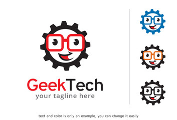 Geek Tech Logo Template Design Vector, Emblem, Design Concept, Creative Symbol, Icon
